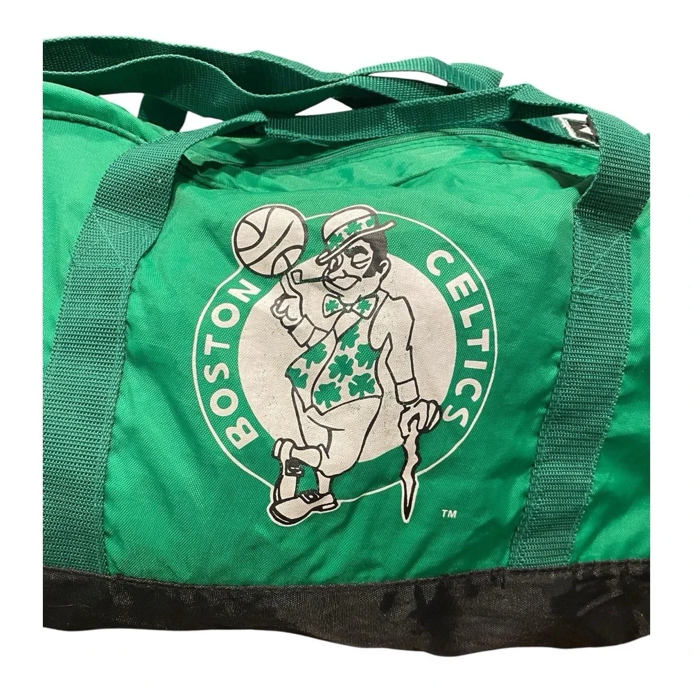 Vintage 90s‎ Boston Celtics Duffle Gym Bag Green Adjustable Strap Logo 17